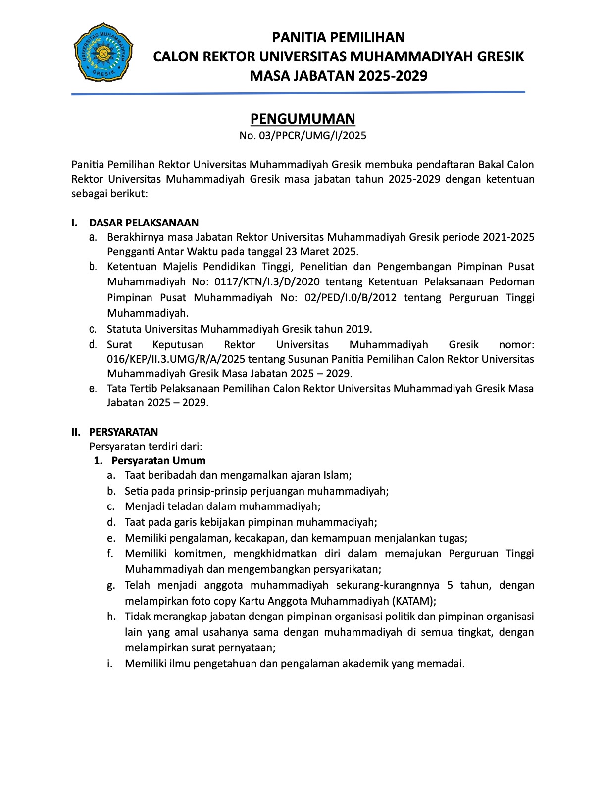 Surat Pengumuman Pendaftaran Bakal Calon Rektor UMG 2025-2029_1.jpg (323 KB)