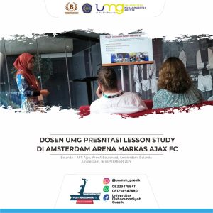 Dosen UMG Presentasi LESSON STUDY di Amsterdam Arena Markas Ajax FC