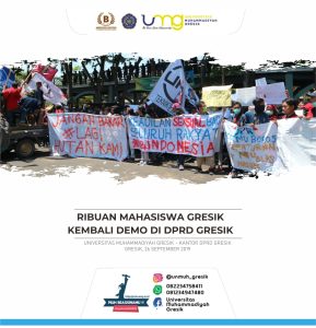 Ribuan Mahasiswa Gresik kembali Demo di DPRD Gresik, 3 Hal ini Tuntutannya
