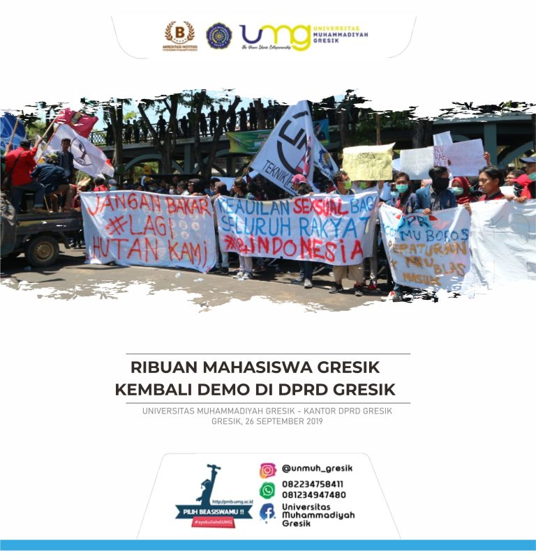 Ribuan Mahasiswa Gresik kembali Demo di DPRD Gresik, 3 Hal ini Tuntutannya